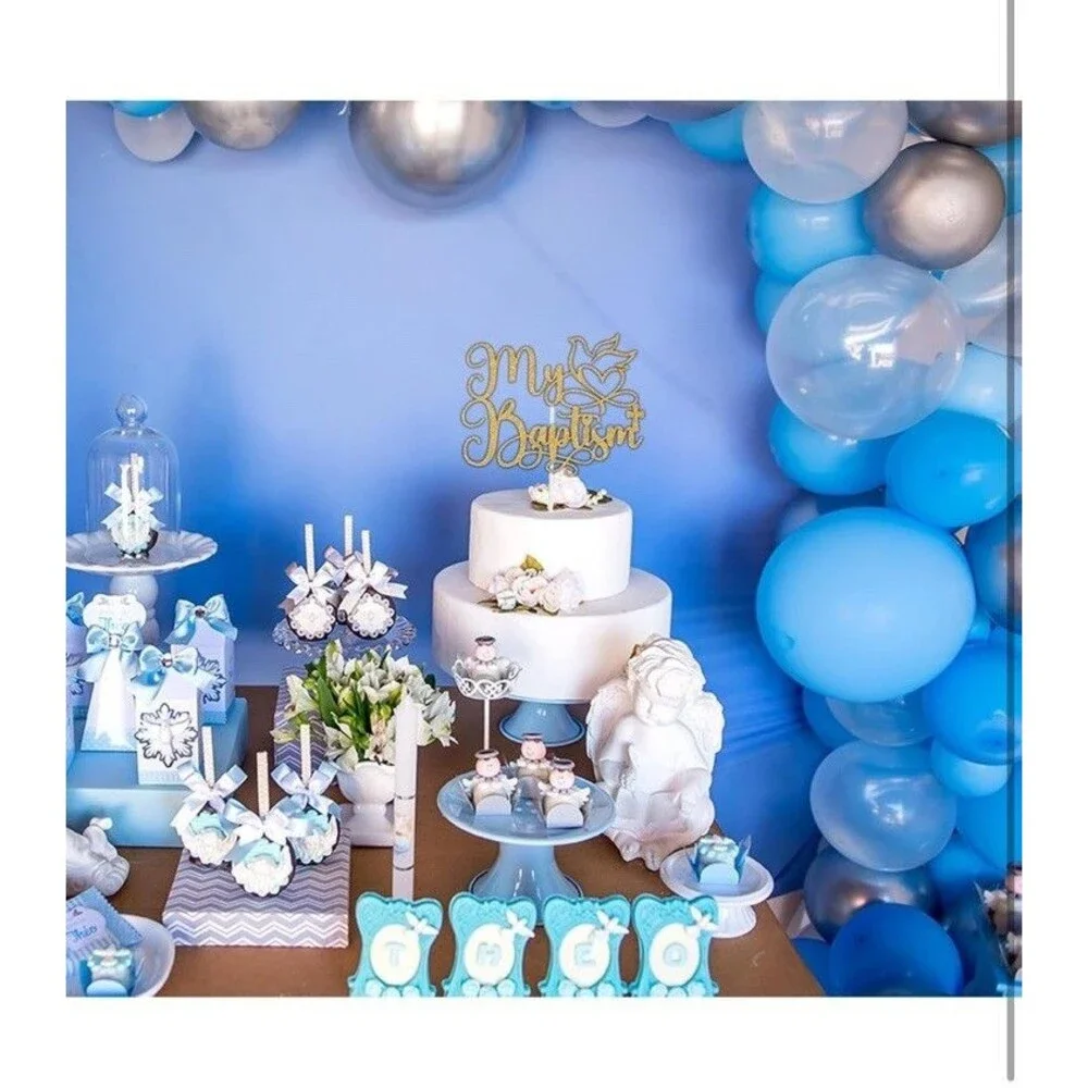 Gold Glitter  My Baptism Cake Topper